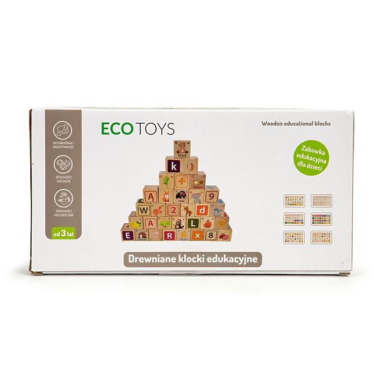 Wooden blocks - letters, numbers and pictures