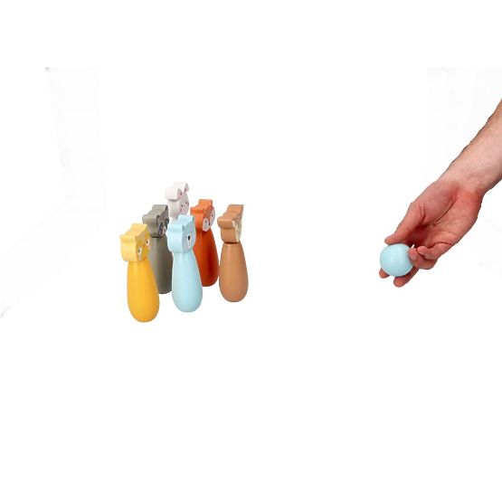 Wooden Bowling Pins Forest Animals