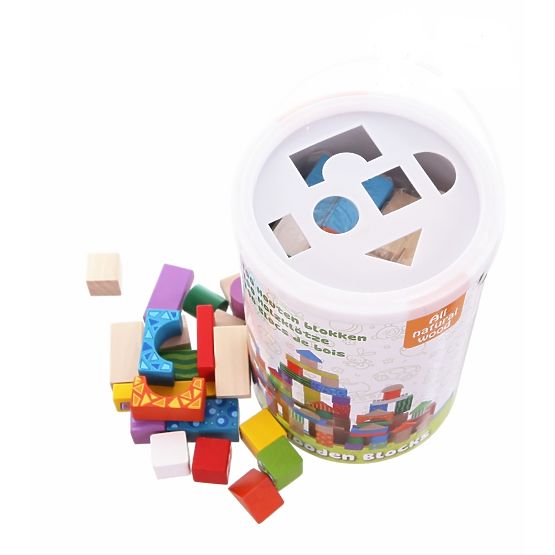 Wooden building blocks 100 pieces