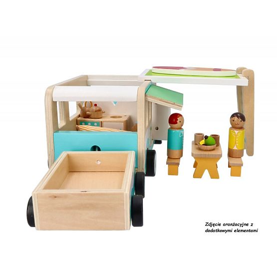Wooden Caravan with Trailer and Accessories