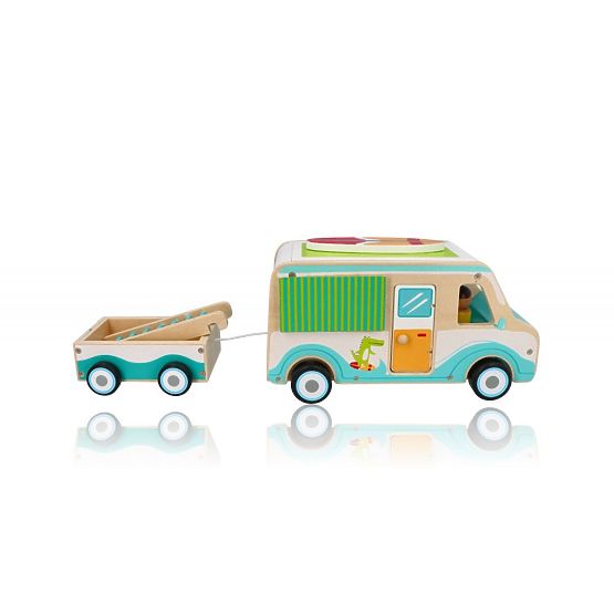 Wooden Caravan with Trailer and Accessories