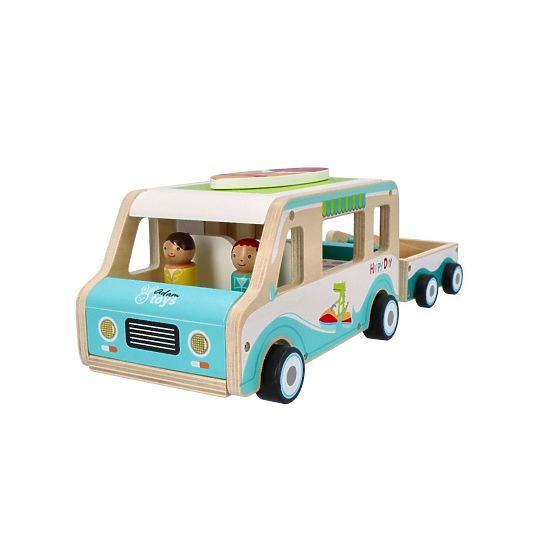 Wooden Caravan with Trailer and Accessories