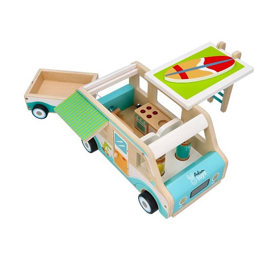 Wooden Caravan with Trailer and Accessories
