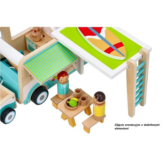 Wooden Caravan with Trailer and Accessories
