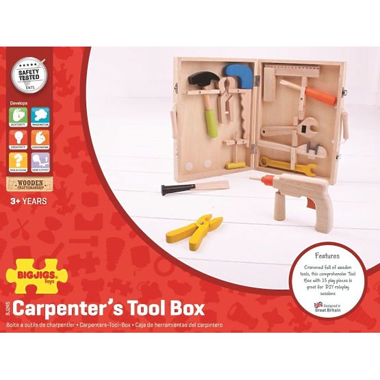 Wooden case with tools