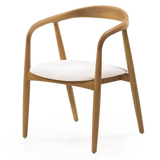 Wooden Chair Ludvika, Rounded, Natural/Cream