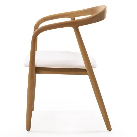 Wooden Chair Ludvika, Rounded, Natural/Cream