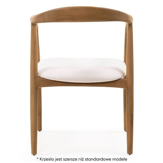 Wooden Chair Ludvika, Rounded, Natural/Cream