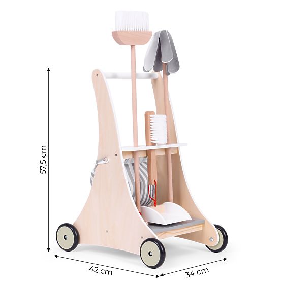 Wooden Cleaning Set Trolley ECOTOYS