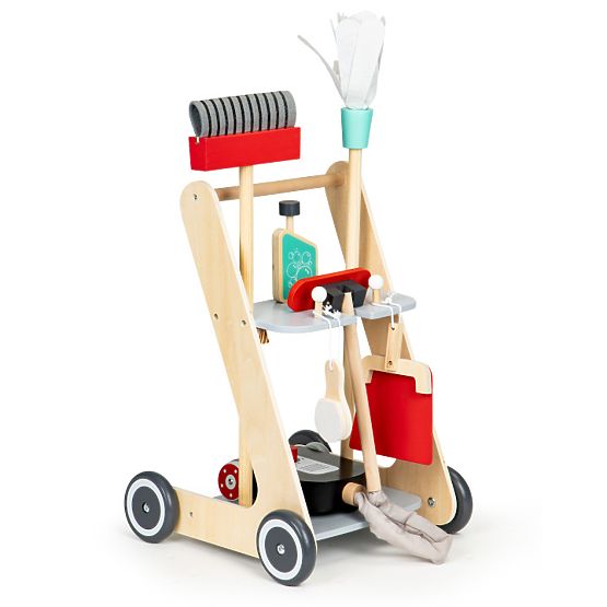 Wooden Cleaning Set Trolley XXL Vacuum Cleaner ECOTOYS