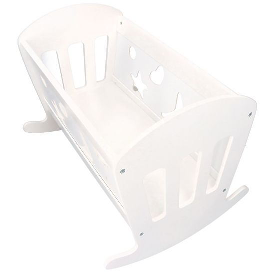 Wooden cradle for dolls with duvets
