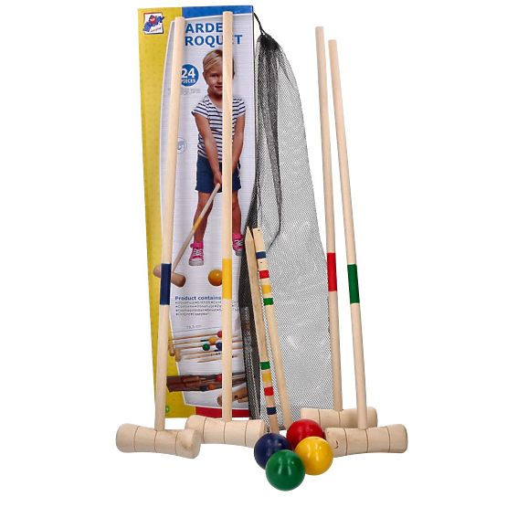 Wooden Croquet Game 24 Pieces - For Children and Adults