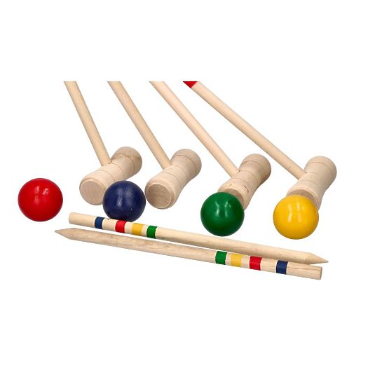 Wooden Croquet Game 24 Pieces - For Children and Adults