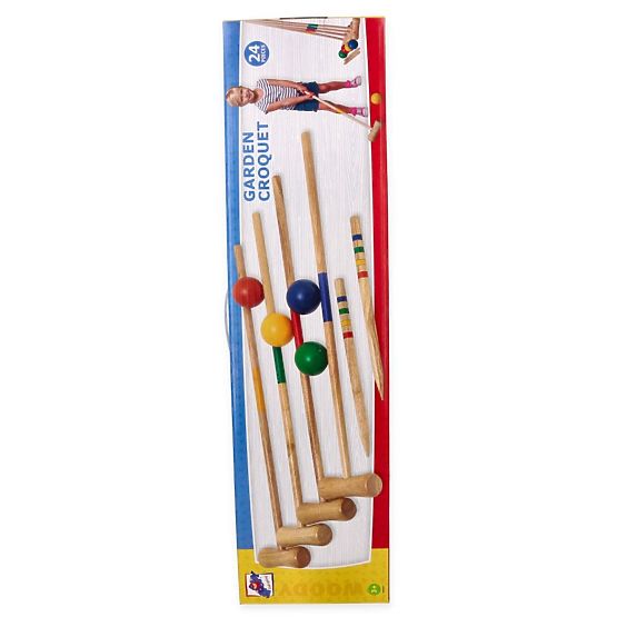 Wooden Croquet Game 24 Pieces - For Children and Adults