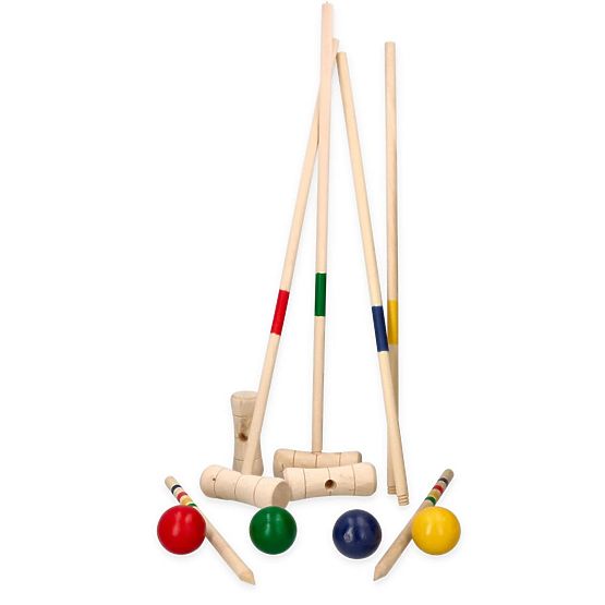Wooden Croquet Game 24 Pieces - For Children and Adults