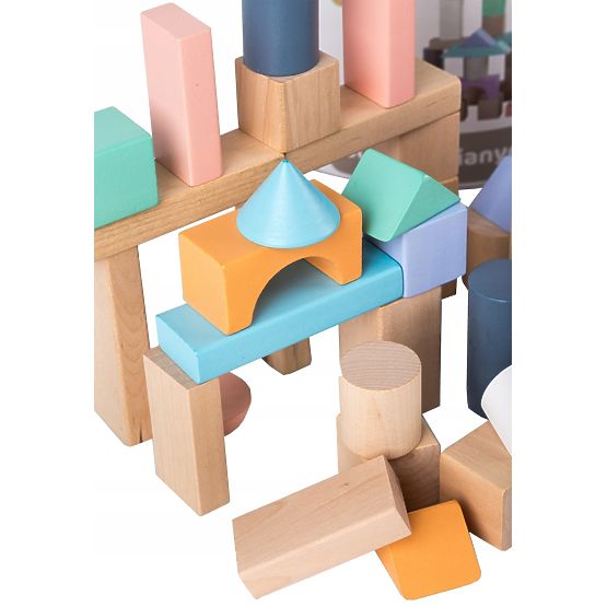 Wooden cubes in a box - 50 pcs