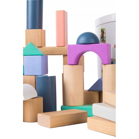 Wooden cubes in a box - 50 pcs