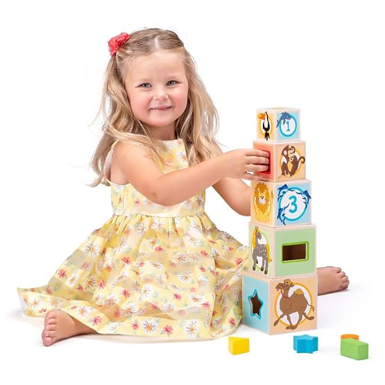 Wooden Cups - Stacking Tower with Sorter