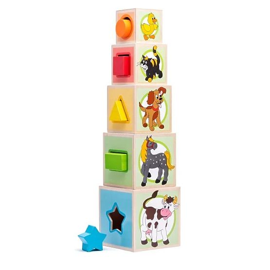 Wooden Cups - Stacking Tower with Sorter
