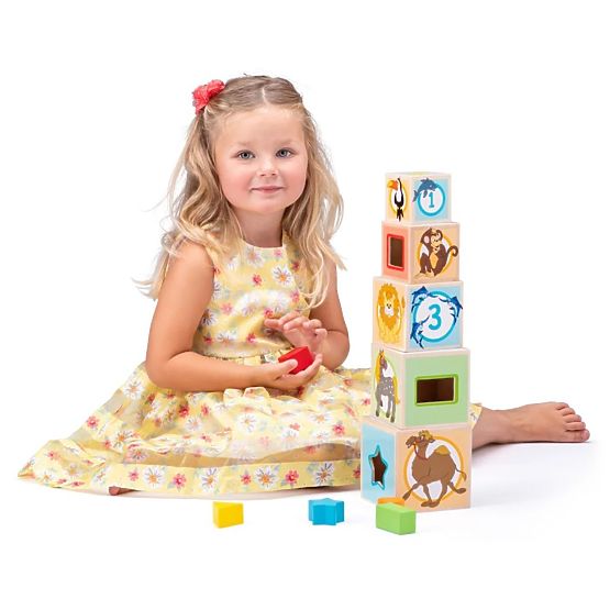 Wooden Cups - Stacking Tower with Sorter