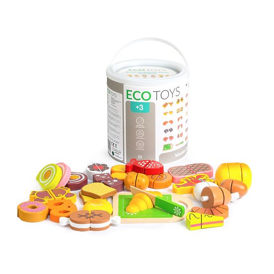 Wooden Cutting Food 23 Pieces ECOTOYS