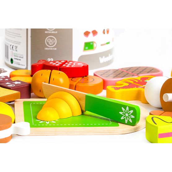 Wooden Cutting Food 23 Pieces ECOTOYS