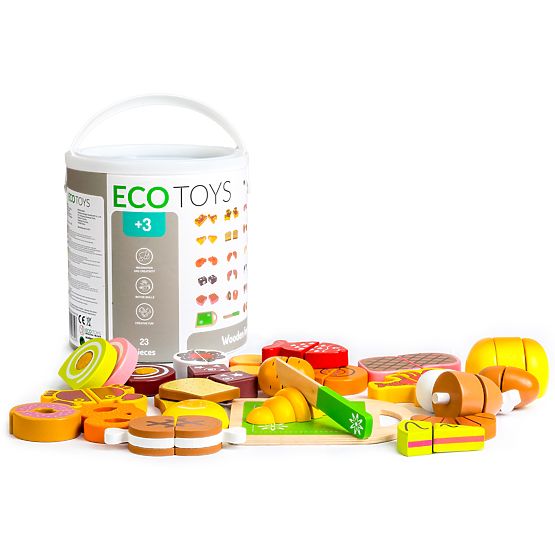 Wooden Cutting Food 23 Pieces ECOTOYS