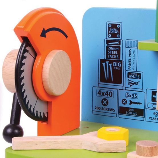 Wooden DIY workshop with tools