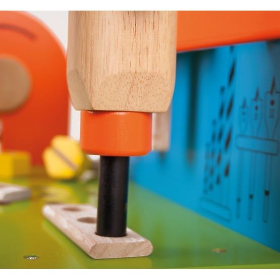 Wooden DIY workshop with tools