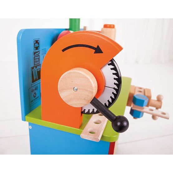 Wooden DIY workshop with tools