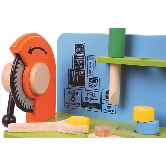 Wooden DIY workshop with tools