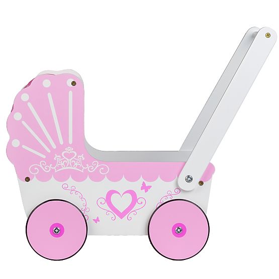 Wooden Doll Stroller with Canopy ECOTOYS