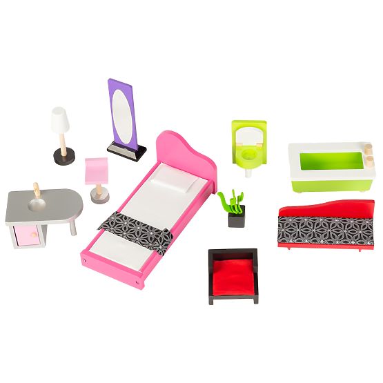 Wooden dollhouse with Kayla lift