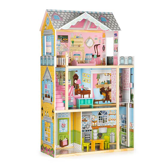 Wooden dollhouse with Melissa elevator