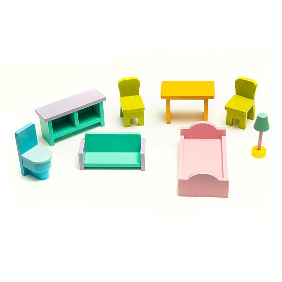 Wooden dollhouse with Melissa elevator