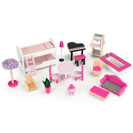 Wooden dollhouse with Victoria elevator