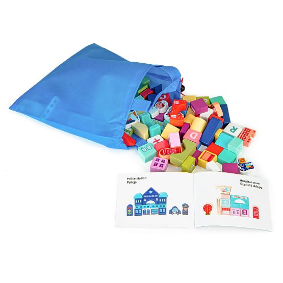 Wooden Educational Blocks City Mat 121 Pieces ECOTOYS