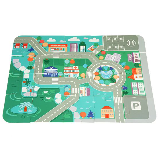 Wooden Educational Blocks City Mat 121 Pieces ECOTOYS