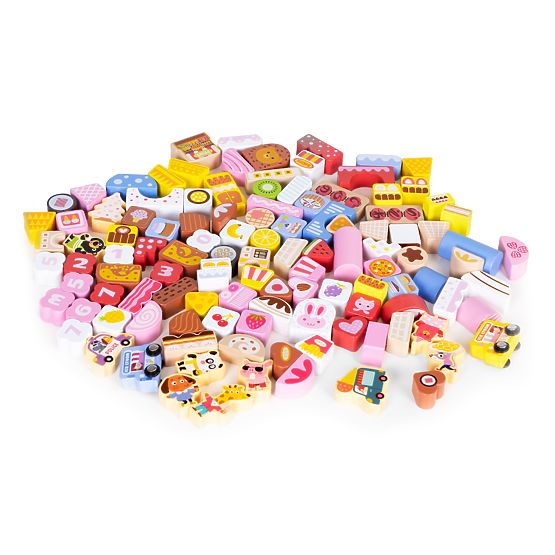 Wooden Educational Blocks Set - Candy City 116 pcs ECOTOYS