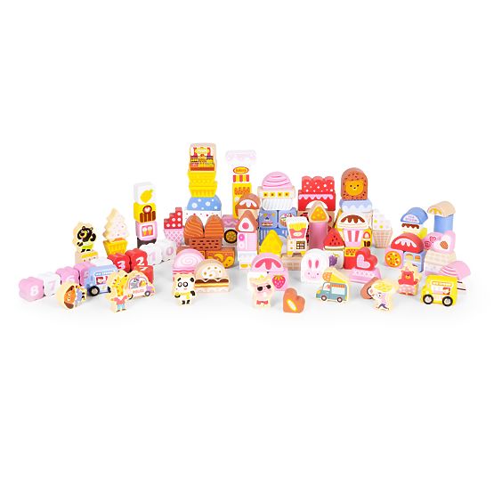 Wooden Educational Blocks Set - Candy City 116 pcs ECOTOYS