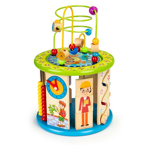 Wooden Educational Cube with Games and Fishing Blocks ECOTOYS