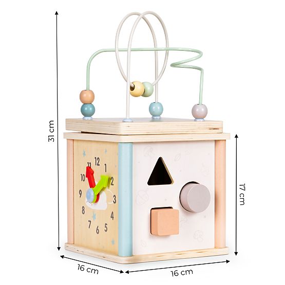 Wooden Educational Cube with Shapes ECOTOYS