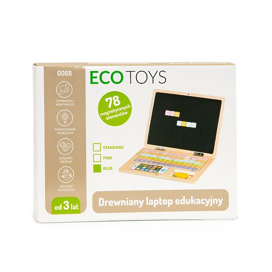 Wooden educational notebook with magnets