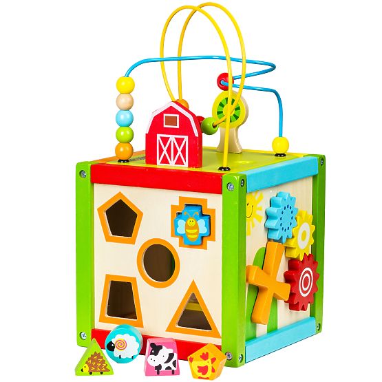 Wooden educational toy with a labyrinth