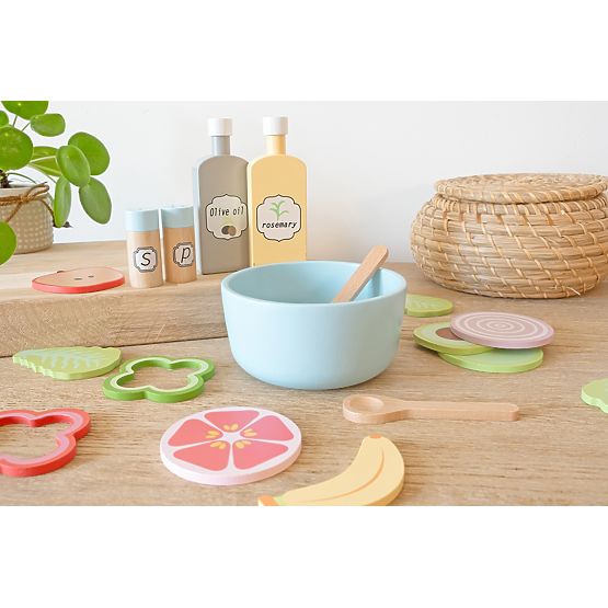 Wooden food - cutting - Vegetable salad
