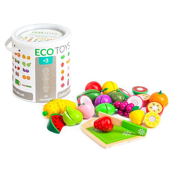 Wooden Fruit for Cutting 20 Pieces ECOTOYS