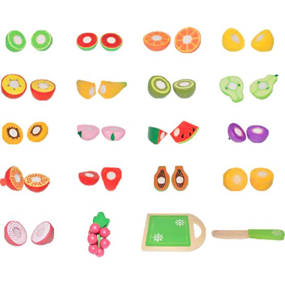 Wooden Fruit for Cutting 20 Pieces ECOTOYS