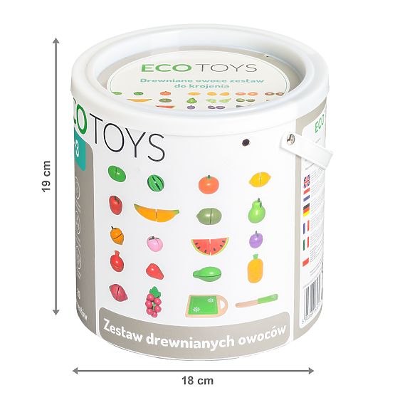 Wooden Fruit for Cutting 20 Pieces ECOTOYS