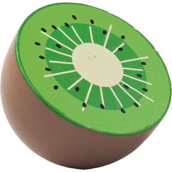 Wooden fruits in a crate