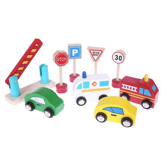 Wooden garage with cars and lift